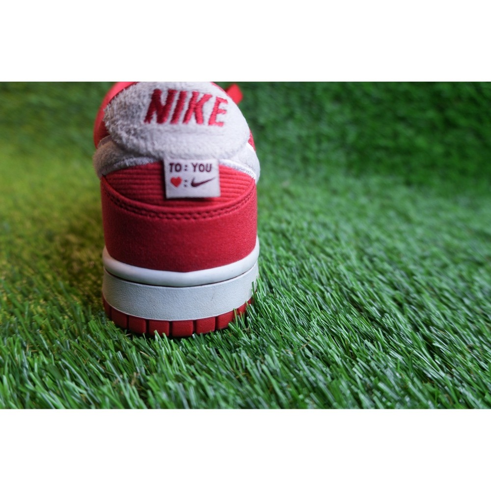 Nike Dunk Low Valentines Day 2024 Red Corduroy Heart Sneakers (6.5 Youth) - Picture 9 of 10